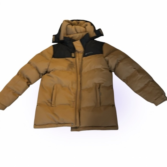 Mountain warehouse tan black men’s snow man insulated puffer winter jacket Sz S - Picture 2 of 15
